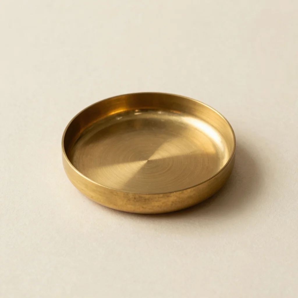 Solid Brushed Brass Incense Dish