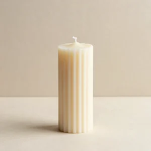 Ribbed Soy Wax Pillar Candle